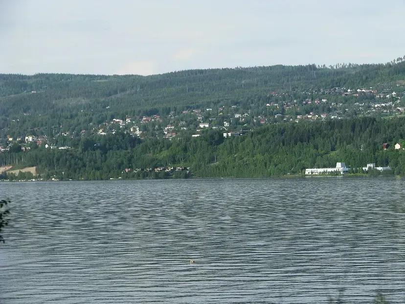 Lake and wooded hills near Lillehammer, Norway